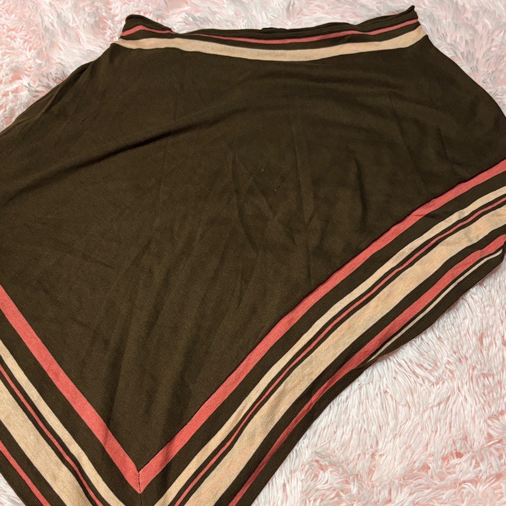 BCBGMaxAzria Brown Skirt with Pink and Cream Stripes